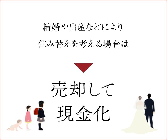 結婚や出産などにより住み替えを考える場合は売却して現金化